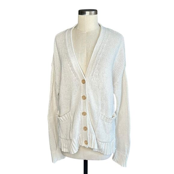 JENNI KAYNE Cody Cardigan Knit Sweater Women's Size Medium V-Neck Button Front - Picture 1 of 10